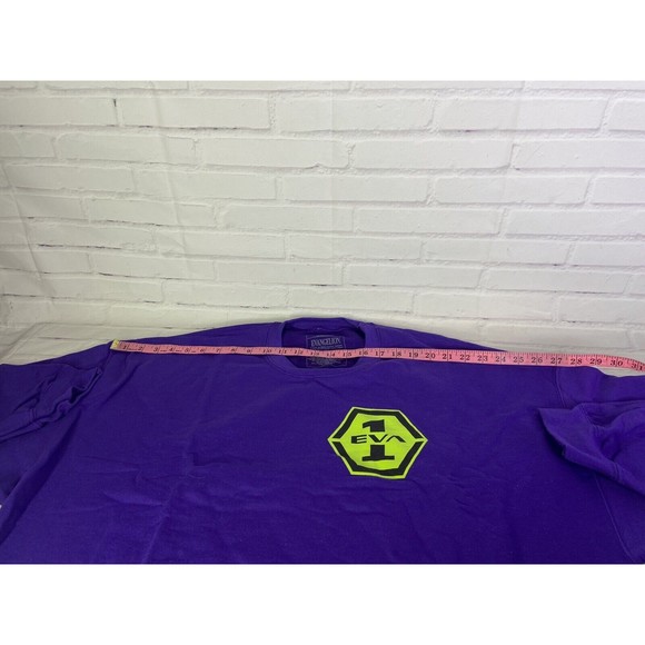 Evangelion Neon Genesis EVA 1 Anime Pullover Crew Sweatshirt Purple Mens 2XL - Picture 6 of 11
